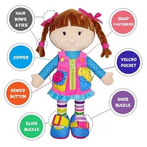 June Garden Dressy Friends Belle Educational Doll Toy Montessori Baby Girl 18M+